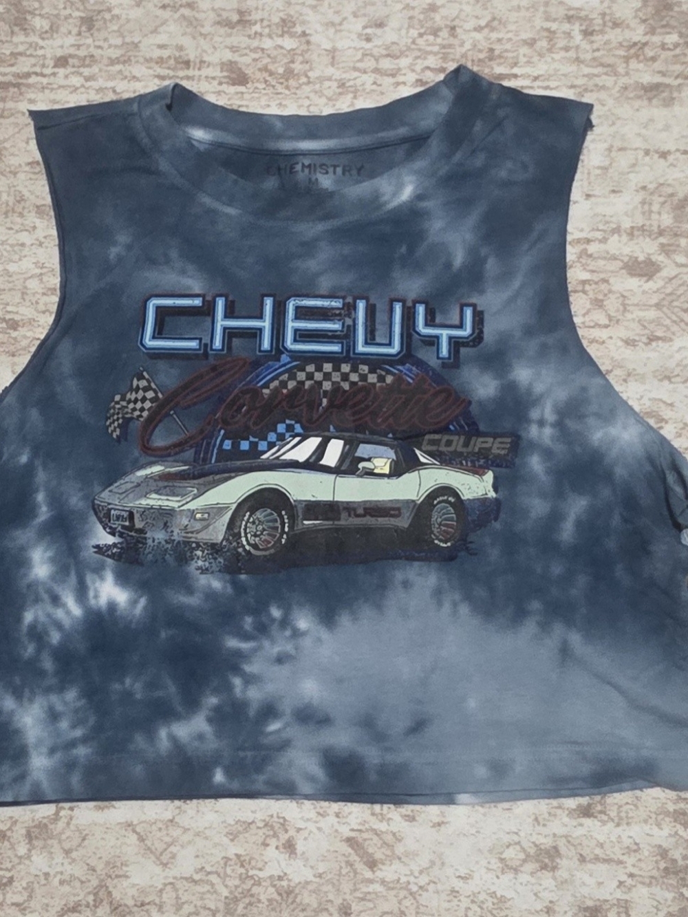 Chemistry Blue Tie-Dye 'Chevy Corvette' Muscle Car Tank